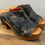 Bed Stu  Deva Mule Clogs Platform Sandal Black Lux Distressed Leather Women’s Photo 0