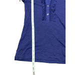 Lilly Pulitzer Ruffle Polo Top Navy Blue Casual Coastal Clean Girl Cotton Photo 3
