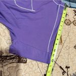 Anne Klein Purple Boxy Relaxed pocket T-Shirt with white contrast stitching Photo 10