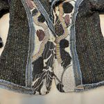 Travelsmith Womens Jacket Size M Blazer Black Multi Tweed Floral Embellished Size M Photo 6