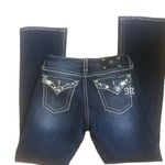 Miss Me Bling Jeans 27X32”Dark Denim Stretch Boot Cut Embellished Back Pockets Photo 1