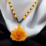 Elegant Ethnic Style Imitation Amber Rose Pendant Sweater Chain‎ Pendant Photo 0