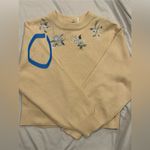 H&M Cream Crew Neck Sweater with Floral Embroidery Photo 10