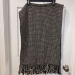 The Masai Scarf Vintage Black & Taupe Geometric Basket Weave Pattern Photo 1