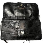 Vintage 80s Carlos Falchi Shoulderbag Black Lizard & Snakeskin Print Leather EUC Photo 2