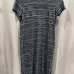 Cute flowy navy stripe short sleeve J. Jill dress casual pool brunch pockets Blue Photo 0