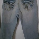 No Boundaries Nobo  Women's Capri Light Wash Jeans Rhinestone Size 3 Photo 0