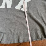 PINK - Victoria's Secret Gray Victoria Secret Pink Cropped Waffle Thermal Long Sleeve Pull Over Sz XS Photo 4