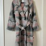 Avec Les Filles Wool Blend Belted Blanket Walking Coat Grey Aztec NEW Size 2XL Photo 3