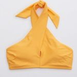Aerie AE  Crossover Keyhole Halter Bikini Top Orange Bright Swimsuit Size XS Photo 2