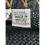 Vintage 90s Michael Simon Black Gold Metallic Embroidered Cropped Knit Cardigan Size L Photo 8