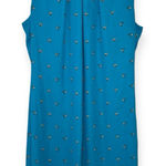Worthington Teal Blue Sheath Dress Hummingbird Print Sleeveless Mod Retro 6 Photo 0