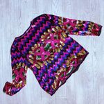 Vintage 1980’s bright Sequin Shimmer Long sleeve Jacket Blazer Cardigan sweater Pink Size M Photo 2