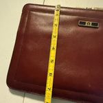 Etienne Aigner Vintage 60s 70s Leather Envelope Bag Clutch Leather Brass Photo 3