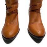 Lilimill Leather Mid Calf Heeled Cognac Boots 36 Size 5.5 Photo 2