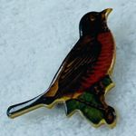 Vintage Die Cut Bird Jewelry Pin Brooch Marked Louise Handwritten Fall Colors Photo 15