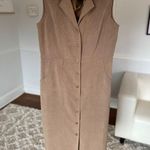 Melissa Harper Sleeveless Button Front Midi Dress Spring Minimalist Art Easter Brown Size 6 Photo 1