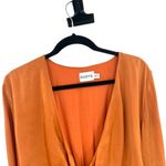 SNDYS Pluto‎ Jumpsuit in Rust Orange Long Sleeve Tie Cut Out Size US 6 Photo 3