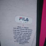 FILA  Performance S Running Zipper Pocket Fitted Tank Top in Hot Pink Black Trim Photo 6