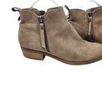 Dolcetta Suede Side Zip Boho Chic Ankle Bootie Microfiber Beige Size 8 M Photo 7