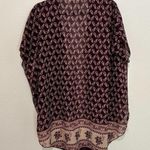 Floral‎ Printed Kimono Top Womens Size S Sheer Cover Up Boho Multicolor Brown Photo 2