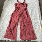 Lulus Lovely Celebration Floral Burnout Chiffon Jumpsuit deep Rose size Medium Photo 10