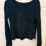 Aeropostale Womens Sweater S/P Small Chenille Knit Long Sleeve Green Pullover Photo 0
