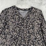 LOGO By Lori Goldstein Logo Lori Goldstein Sweater Black Tan Leopard Knit Hacci Casual Flowy Large Photo 3