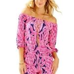 Lilly Pulitzer Lana Long Sleeve Romper Pink Coco Safari XS Photo 0