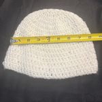 White Knit Beanie O/S Winter Casual Cherry Girl Classic Preppy Academia Ballet Photo 3