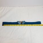 Vtg Blue Womenโs Stretch Belt Butterfly Front Buckle 1980s Retro Photo 6