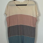 Perfect Peach Ribbed Color Block T Photo 0