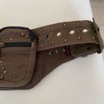 Wild card belt bag distressed utility leather‎ stud belt bag fanny Brown Size M Photo 3