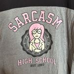 Torrid NWOT Ripple Junction Gray MTV Daria Sarcasm High School LS Varsity Tee Size 2X Photo 7