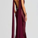 retrofete Julia Silk Draped Open Back Maxi Dress Port Womens Size Small Red Photo 1