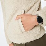 FIGS On-Shift High Pile Fleece Bomber Jacket in Bone, Size Large Photo 4