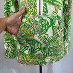 Lilly Pulitzer Women Small Sweatshirt Quarter Zip Pullover Green Floral Print Photo 2
