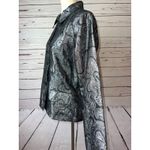 Chico's Blazer Button front jacket silver metallic size 2 Shacket Paisley Large Photo 4