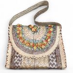 Vintage 1960s Cabana Floral Wicker Raffia Woven Straw Purse Handbag Philippines Yellow Photo 0