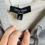 Lea & Viola Gray Ruffle Cropped Sweatshirt Pullover Hoodie New Size Small Photo 9