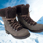 UGG  Fraser Exposed Fur Stout Water-resistant Leather Combat Boots Size 7.5 Women Photo 0