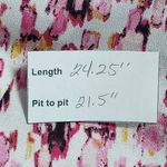  Short Sleeve Pink Print Blouse Size Medium DKNY White and Pink Top Photo 7