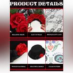 Toulite 16 pcs Halloween day of the dead costumes set for woman&men for cosplay Black Photo 6