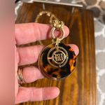 Elegant Gold and Brown Tortoise Pendant Necklace contemporary gold tone boho Photo 6