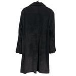 Terry Lewis Luxuries Genuine Suede Leather Black Belt Less Trench Coat Womens L Size L Photo 6