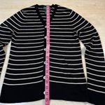 Ralph Lauren Lauren Petite Striped Silk Cardigan Navy White V Neck Button Front Photo 6
