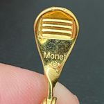 Monet Vintage  Signed Gold-tone Wheat Spray Rope Feather Clip On Earrings Photo 13