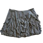 Garnet Hill  cascading ruffle skirt 100% silk GRAY SIZE 16 Photo 2
