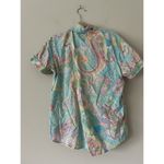 Lauren Ralph Lauren Paisley Pastel Cotton Boxer Pajama Set Size Medium Preppy Blue Photo 3