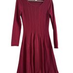 New York & Co. Red Long Sleeve Dress Photo 2